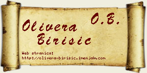 Olivera Birišić vizit kartica